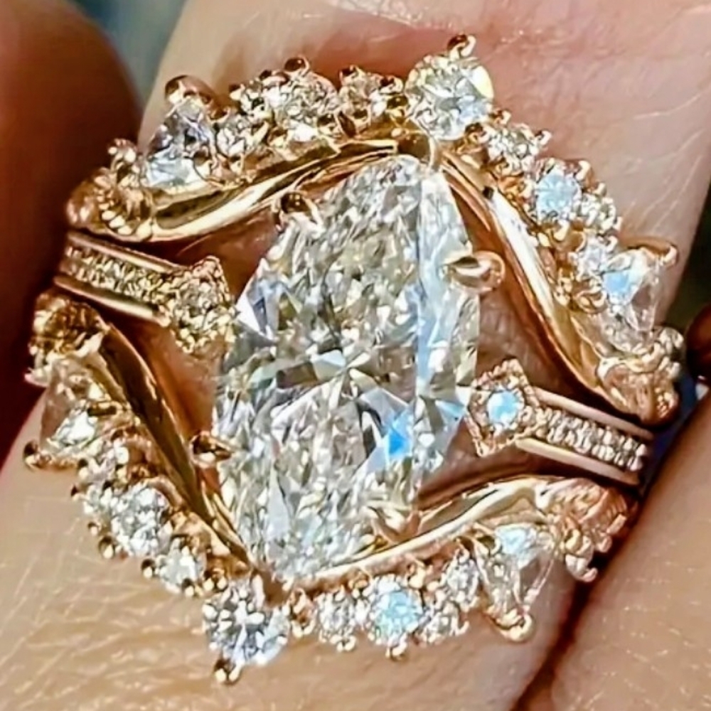 3 Layer Elegant Gold Plated Women's Ring
